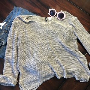 grey knit sweater
